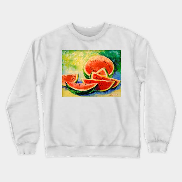 Watermelon Crewneck Sweatshirt by OLHADARCHUKART